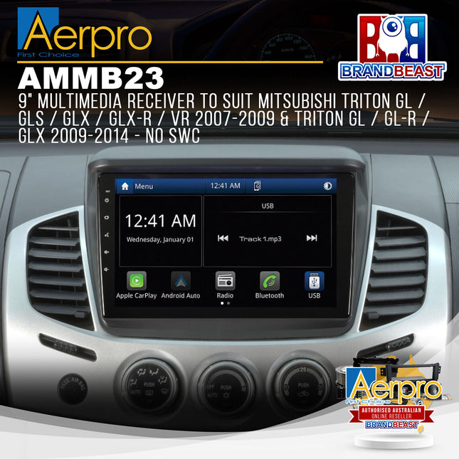 Aerpro AMMB23 9" Multimedia Receiver Suit Mitsubishi Various Models