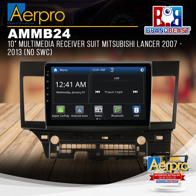 Aerpro AMMB24 10" Multimedia Receiver Suit Mitsubishi Lancer 2007 - 2013