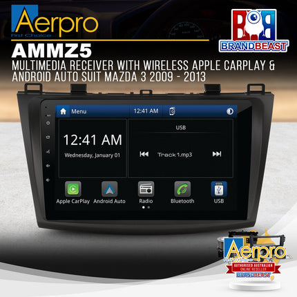 Aerpro AMMZ5 Multimedia Receiver With Apple CarPlay & Android Auto Suit Mazda 3
