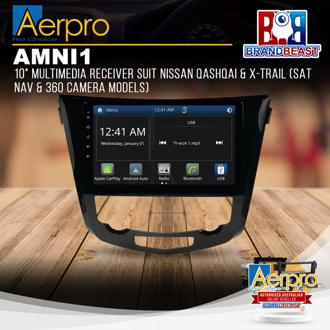 Aerpro AMNI1 10" Multimedia Receiver Suit Nissan QASHQAI & X-Trail