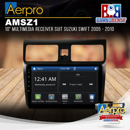 Aerpro AMSZ1 10" Multimedia Receiver Suit Suzuki Swift 2005 - 2010