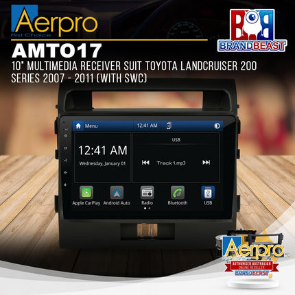 Aerpro AMTO17 10" Multimedia Receiver Suit Toyota Landcruiser 200 Series