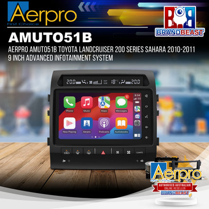 Aerpro AMUTO52 Toyota LandCruiser 200 Series Sahara 2012-2015 9 Inch Advanced Infotainment System