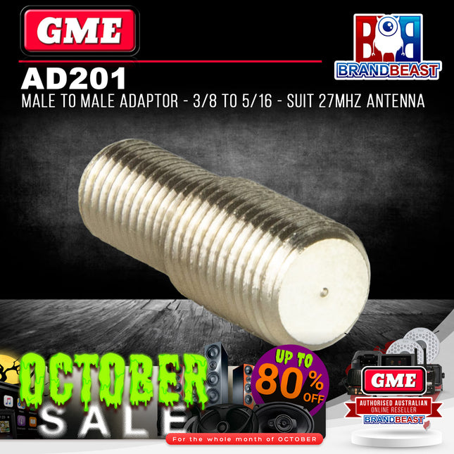 GME AD201 Male To Male Adaptor - 3/8 To 5/16 - Suit 27mhz Antenna