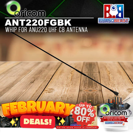 Oricom ANT220FGBK Whip For ANU220 UHF CB Antenna