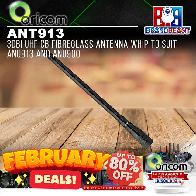 Oricom ANT913 3dBi UHF CB Fibreglass Antenna Whip to suit ANU913 and ANU900