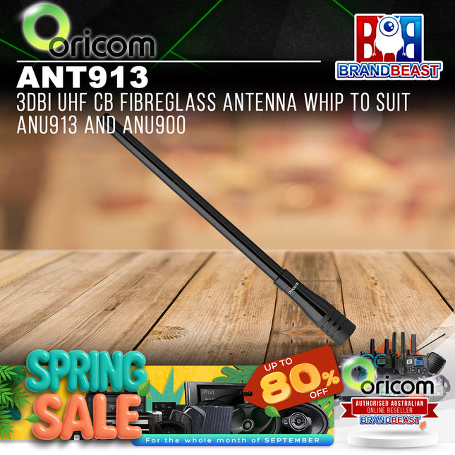 Oricom ANT913 3dBi UHF CB Fibreglass Antenna Whip to suit ANU913 and ANU900