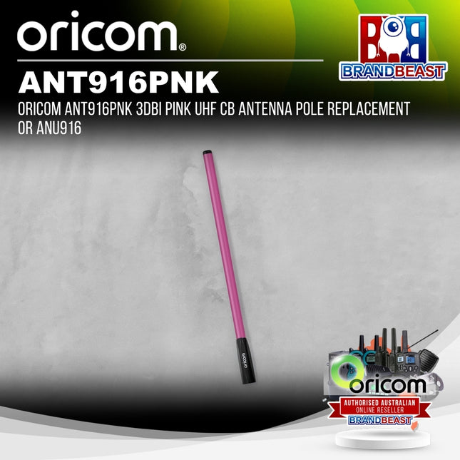 Oricom ANT916PNK 3dBi Pink UHF CB Antenna Pole Replacement for ANU916