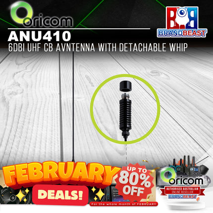 Oricom ANU410 6dBi UHF CB Antenna with Detachable Whip