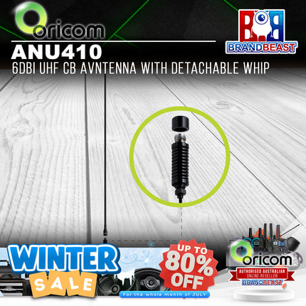 Oricom ANU410 6dBi UHF CB Antenna with Detachable Whip
