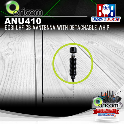 Oricom ANU410 6dBi UHF CB Antenna with Detachable Whip