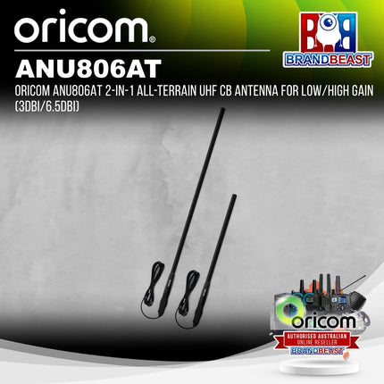 Oricom ANU806AT 2-in-1 All-Terrain UHF CB Antenna for Low/High Gain (3dBi/6.5dBi)