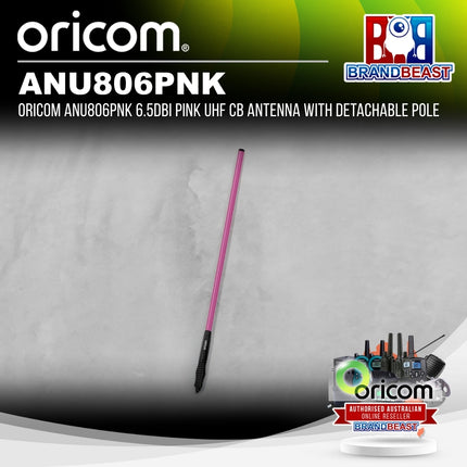 Oricom ANU806PNK 6.5dBi Pink UHF CB Antenna with Detachable Pole