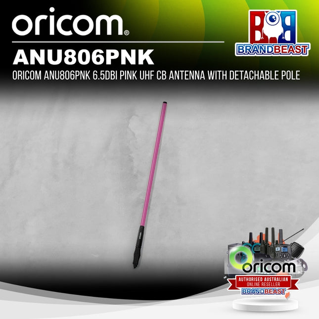 Oricom ANU806PNK 6.5dBi Pink UHF CB Antenna with Detachable Pole