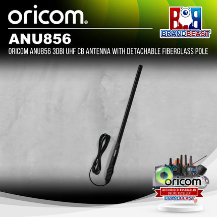 Oricom ANU856 3dBi UHF CB Antenna with Detachable Fiberglass Pole