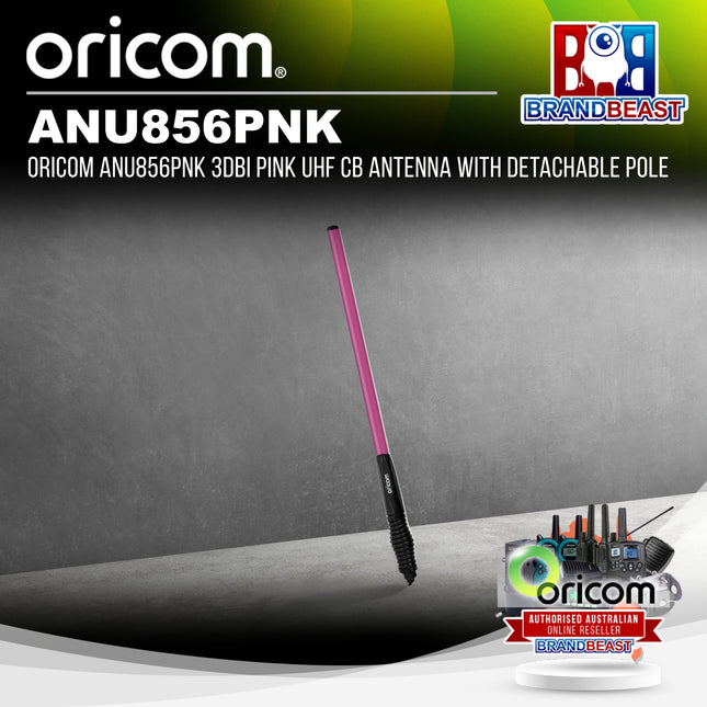 Oricom ANU856PNK 3dBi Pink UHF CB Antenna with Detachable Pole