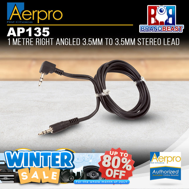 Aerpro AP135 1m 3.5mm to 3.5mm Stereo Lead