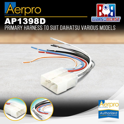 Aerpro AP1398D Primary Harness to Suit Daihatsu Various Models