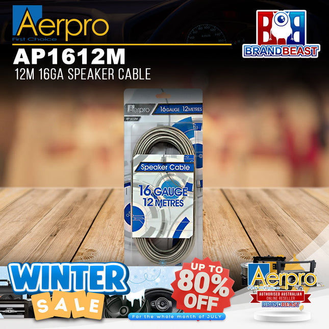 Aerpro AP1612M 12M 16GA Speaker Cable