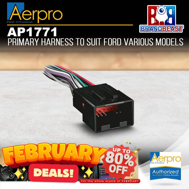 Aerpro AP1771 Vehicle-Specific Plug to Bare Wire Harness For Ford Various Models