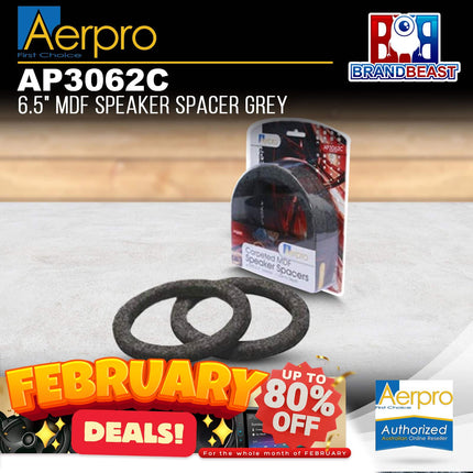 Aerpro AP3062C 6.5&quot; MDF Grey Speaker Spacers