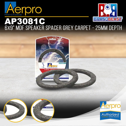 Aerpro AP3081C 6 x 9" MDF Grey Carpet Speaker Spacer
