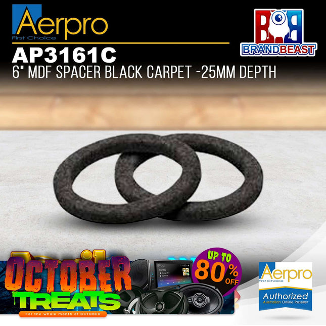 Aerpro AP3161C 6&quot; MDF Black Speaker Spacer Carpet