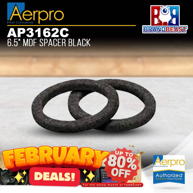 Aerpro AP3162C 6.5&quot; MDF Black Speaker Spacers