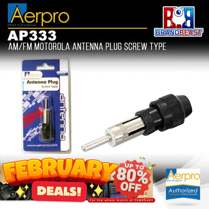 Aerpro AP333 AM/FM Screw Type Motorola Antenna Plug