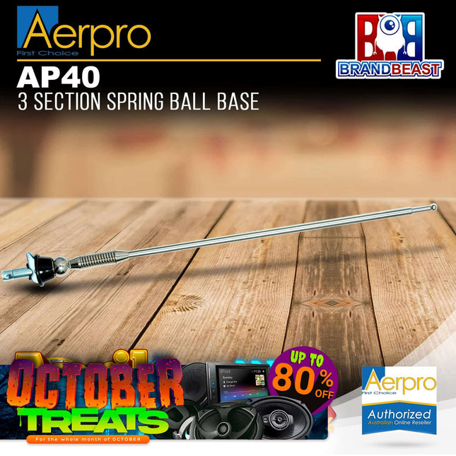 Aerpro AP40 3 Section Spring Ball Base Antenna