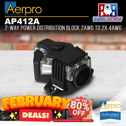 Aerpro AP412A 2-Way Power Distribution Block (1x 2AWG - 2x 4AWG)