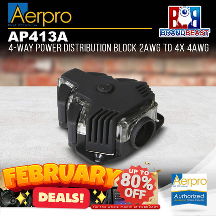 Aerpro AP413A 2AWG - 4x 4AWG 4-Way Power Distribution Block