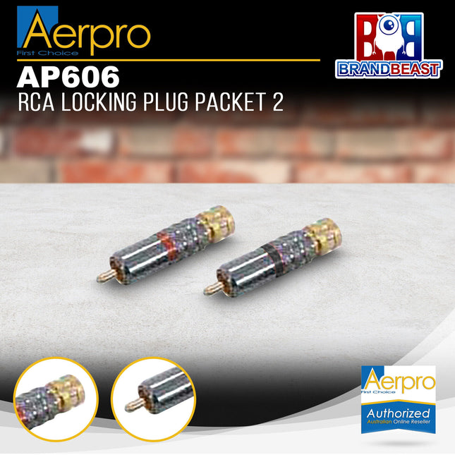 Aerpro AP606 RCA Locking Plug Packet of 2