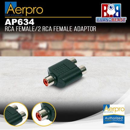 Aerpro AP634 RCA Female/2 RCA Female Adaptor