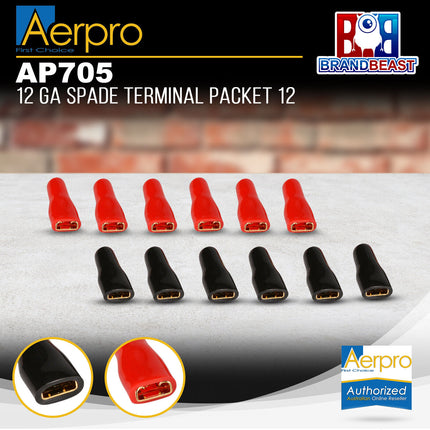 Aerpro AP705 12 Gauge Spade Terminal Packet of 12