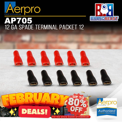 Aerpro AP705 12 Gauge Spade Terminal Packet of 12