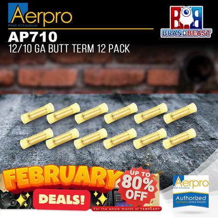 Aerpro AP710 12/10 Gauge Butt Terminal Packet of 12