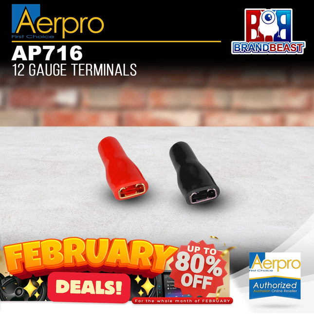 Aerpro AP716 12 Gauge Male Spade Terminals