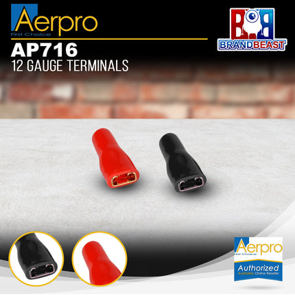 Aerpro AP716 12 Gauge Male Spade Terminals