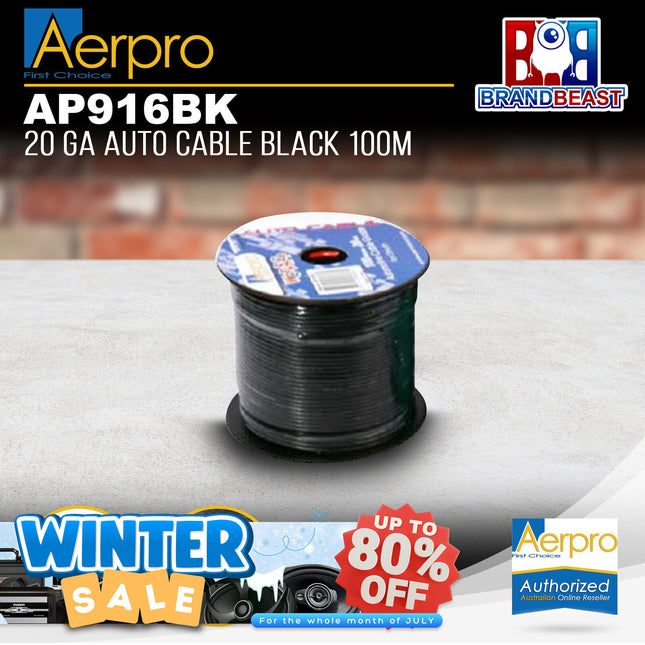 Aerpro AP916BK 20 Gauge Black Auto Cable - 100M