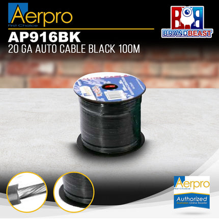 Aerpro AP916BK 20 Gauge Black Auto Cable - 100M