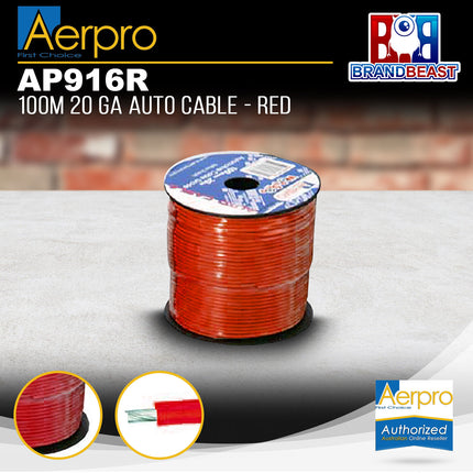 Aerpro AP916R 100M 20GA Red Auto Cable