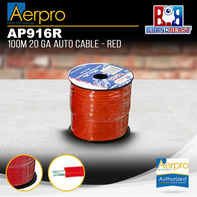 Aerpro AP916R 100M 20GA Red Auto Cable