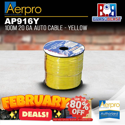 Aerpro AP916Y 20 Gauge 100m Auto Cable - Yellow