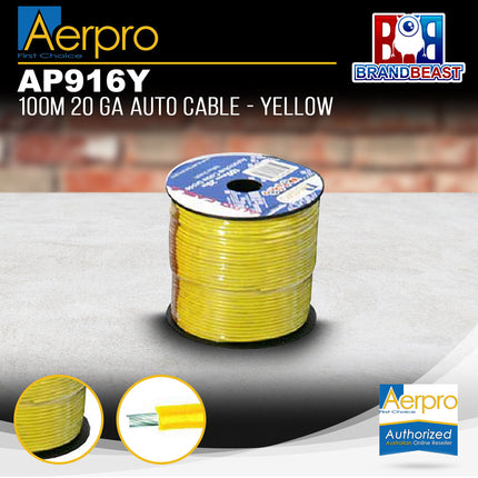 Aerpro AP916Y 20 Gauge 100m Auto Cable - Yellow