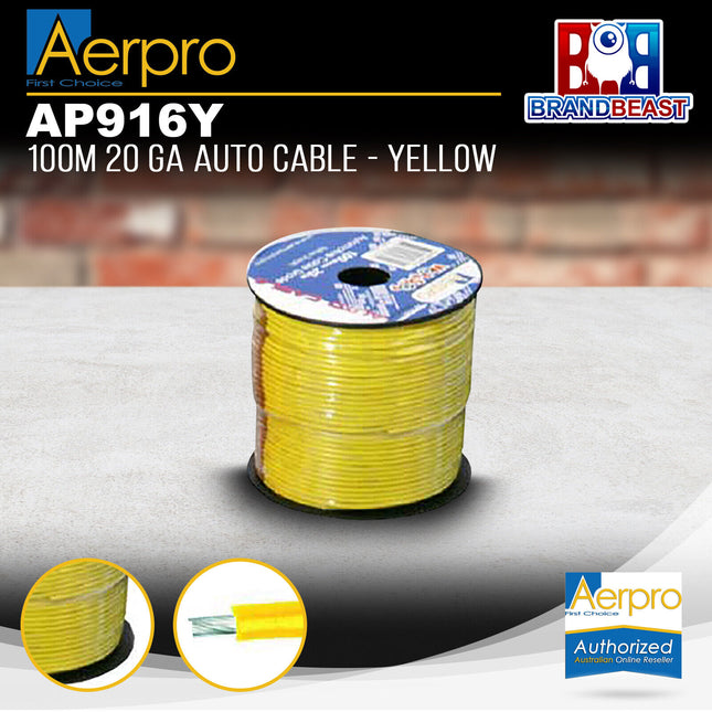Aerpro AP916Y 20 Gauge 100m Auto Cable - Yellow