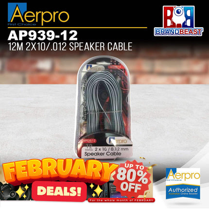 Aerpro AP939/12 12m 2X10/0.12 Speaker Cable