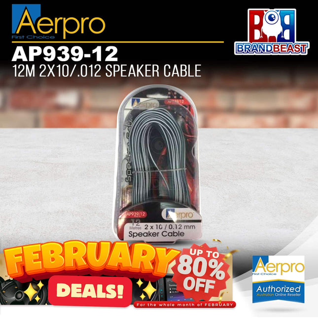 Aerpro AP939/12 12m 2X10/0.12 Speaker Cable