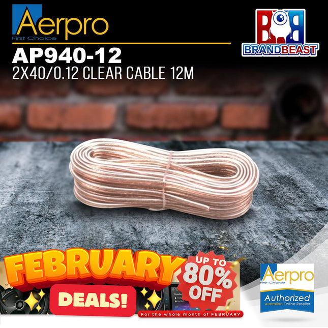 Aerpro AP940/12 12m 2X40/0.12 Speaker Cable