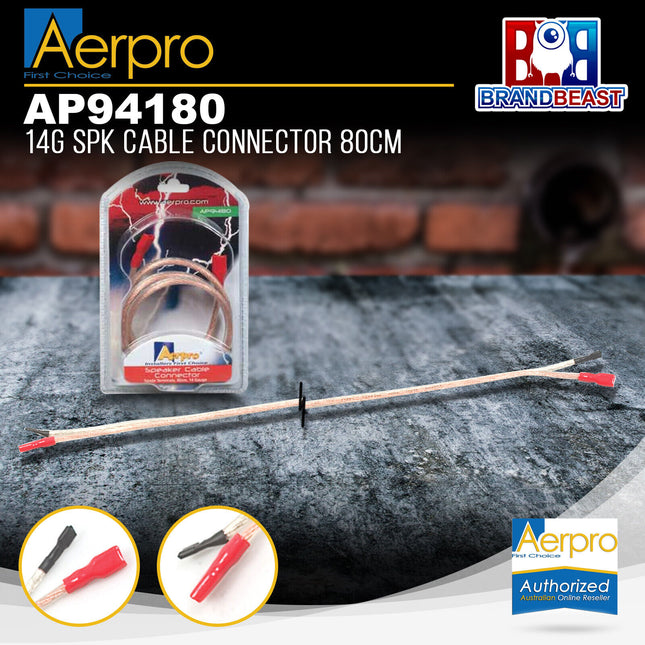 Aerpro AP94180 0.8M 14GA Speaker Cable With Terminals
